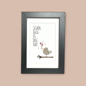 Steinbild - Schön, dass es Dich gibt - NUR WIE ABGEBILDET - Spatzenbande - Geschenk - 12x16 cm - ohne Personalisierung - Geburtstag -