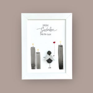 Steinbild handgeschrieben - Gedanken - Beileid -Kerzen - personalisiert - Engel - Schutzengel - Trauer - Kondolenz - Anteilnahme - 13x18cm