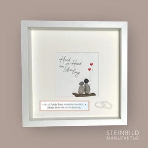 Immagine di pietra scritta a mano - mano nella mano per tutta la vita - personalizzata - anelli - nomi - matrimonio - regalo - matrimonio - fidanzamento -