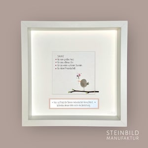 Stone picture handwritten - THANK YOU - SPARROW BAND - Sparrow - Bird - Friendship - You can do it - Love - Heartfelt person - personalized