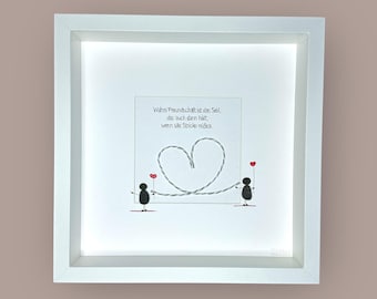 Stone picture handwritten - True friendship is the rope... - personalized - friends - colleague - gift - girlfriend - favorite person