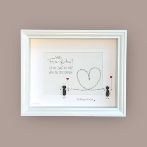 Stone picture handwritten - True friendship is the rope ... - personalized - friends - colleague - gift - girlfriend - girlfriends -