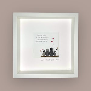 Handwritten stone picture - Family is where every day is the most beautiful ... - PERSONALIZED - Parents - Children - Love - Gift - Wedding -
