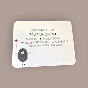 Karte handgeschrieben - Schmunzelstein - Glücksbringer - Geschenk - Bild - Mitbringsel - Geburtstag - Überraschung - ohne Personalisierung