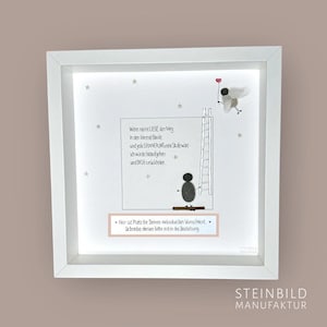 Steinbild handgeschrieben - Wenn MEINE Liebe den Weg - PERSONALISIERT - Leiter - Trauer - Beerdigung - Engel - Sterne  - Geschenk -