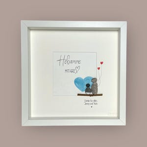 Stone picture handwritten - midwife with heart - personalized - birth - hospital - therapy - gift - baby - parents - pregnancy