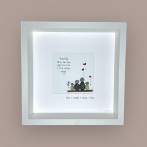 Stone picture handwritten - family is, ... - personalized - children - parents - wedding - moving in - baby - gift - flowers - love