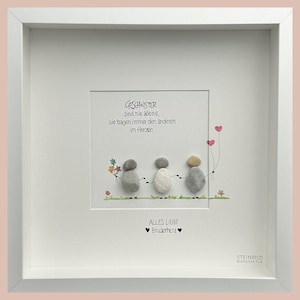 Handwritten stone picture - siblings are never alone... - personalized - brother - sister - family - grandchildren - grandparents - family