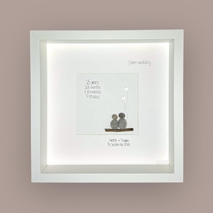 Stone picture handwritten - SILVER WEDDING - PERSONALIZED - Wedding - Gift - Silver Wedding - Couple - Registry Office - Love - Marriage