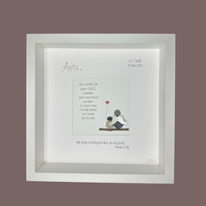 Handwritten stone picture - We would like to give you an angel - Baptism - personalized - Communion - Confirmation - Youth Dedication - Birth