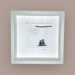 Handwritten stone picture - Silver wedding anniversary - 25 years - PERSONALIZED - Gift - Golden wedding anniversary - Swing - Bride and groom - Love - Church
