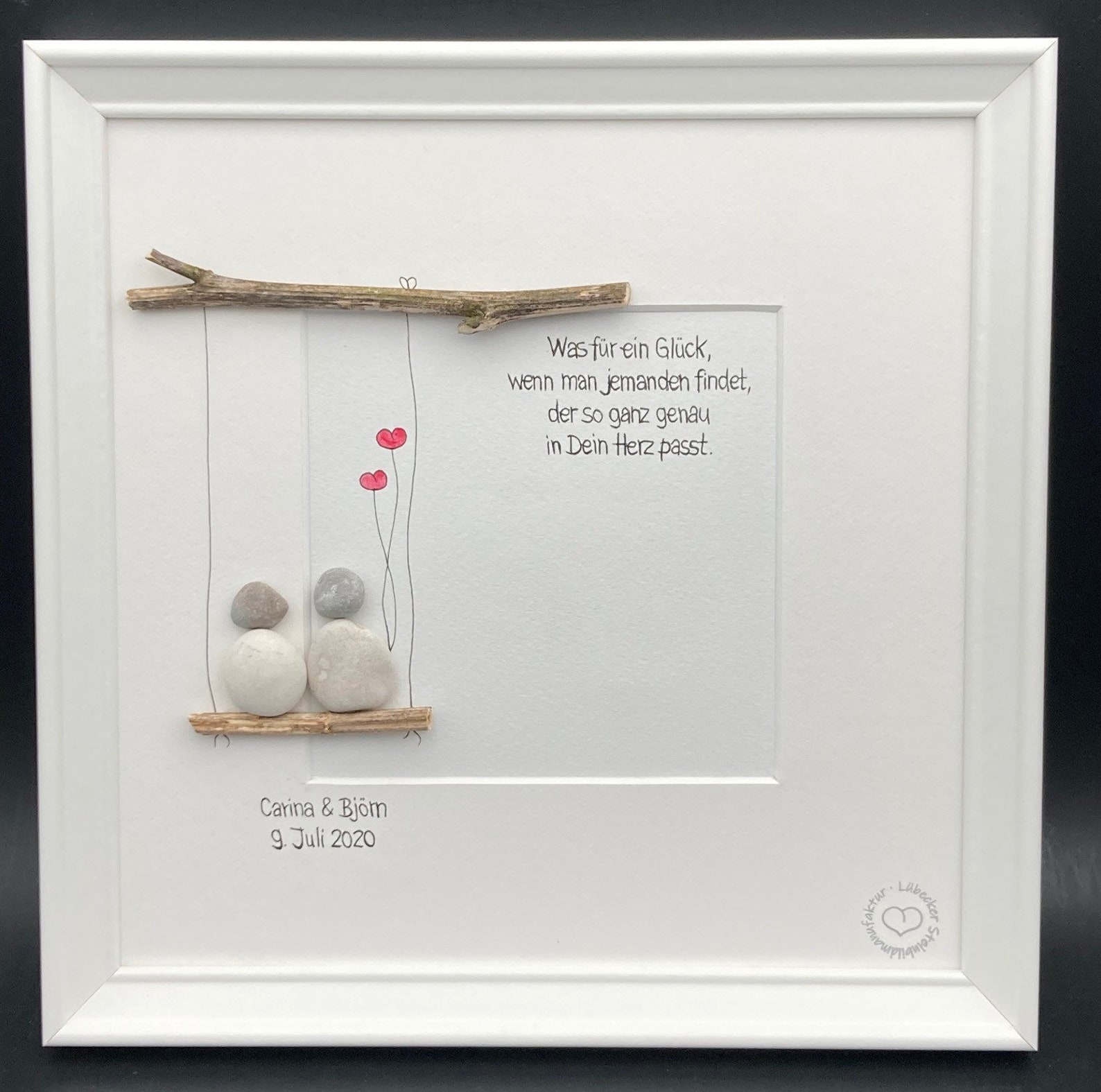 Steinbild Was für ein Glück Schaukel Hochzeit Etsy.de