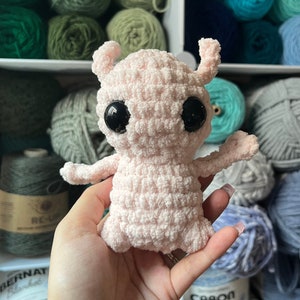 5.5” Baby Pink Alien Crochet Stuffed Animal, Cute Little Alien Plushie, Handmade Alien Plush, Alien Lover Gift, Extraterrestrial Stuffie