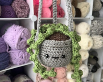 Crochet String of Pearls Hanging Plant: Boho Home Decor