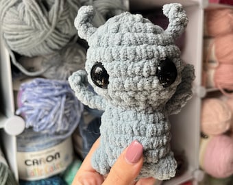 Crochet Alien Plushie: 5.5" Frosty Blue Stuffed Animal