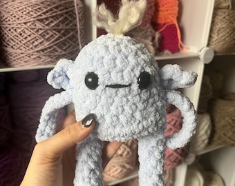 Crochet Blue Goblin Plush: 5" Handmade Whimsical Stuffed Animal