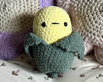 Crochet Corn Plushie: 9" Handmade Play Food Toy with Removable Husk