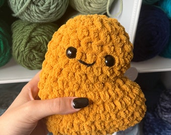 Peluche pépite de poulet au crochet : 5,5 po. cadeau fait main pour les gourmets