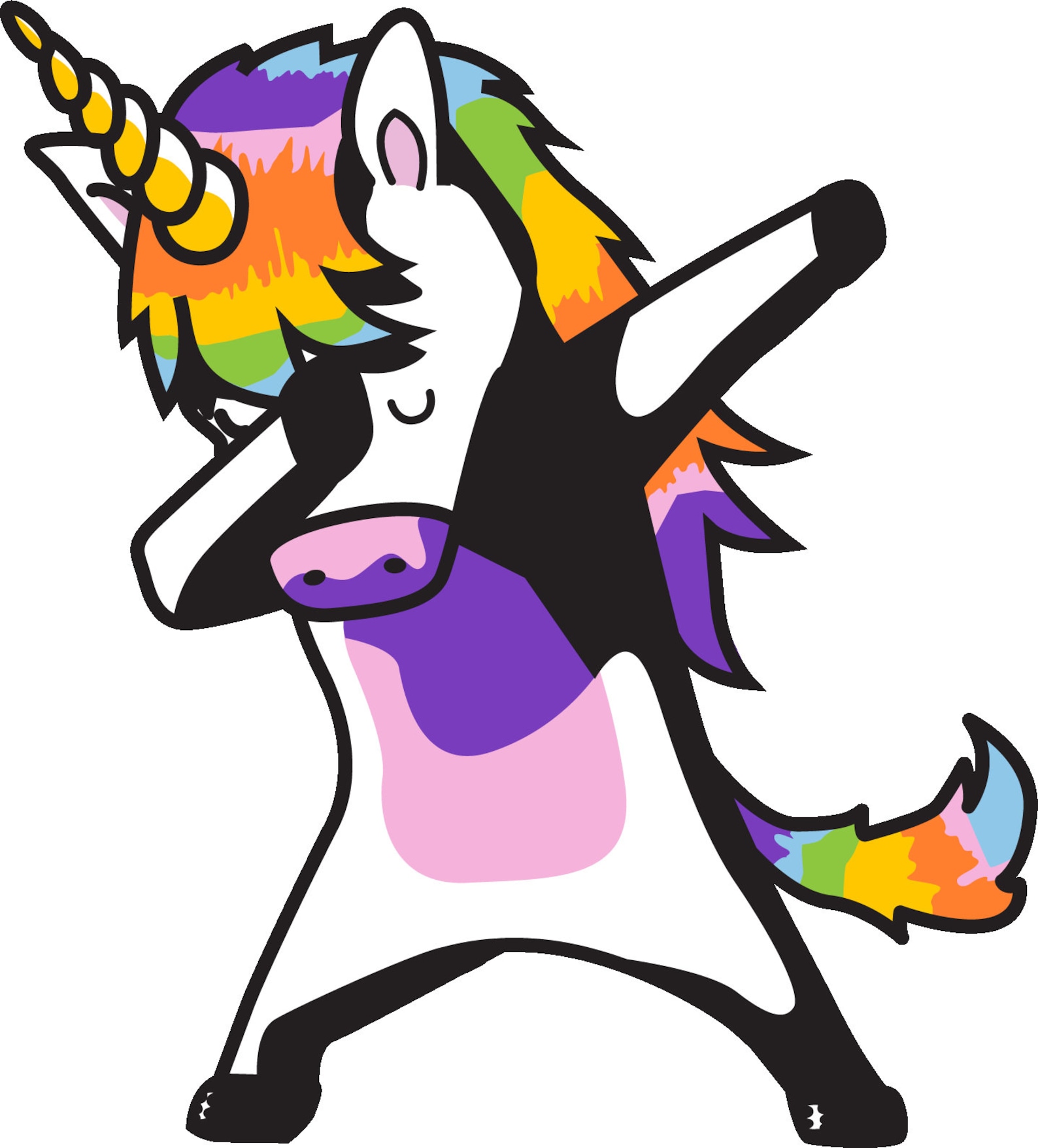 Dabbing Unicorn Rainbow Unicorn SVG Cut Files Cricut - Etsy