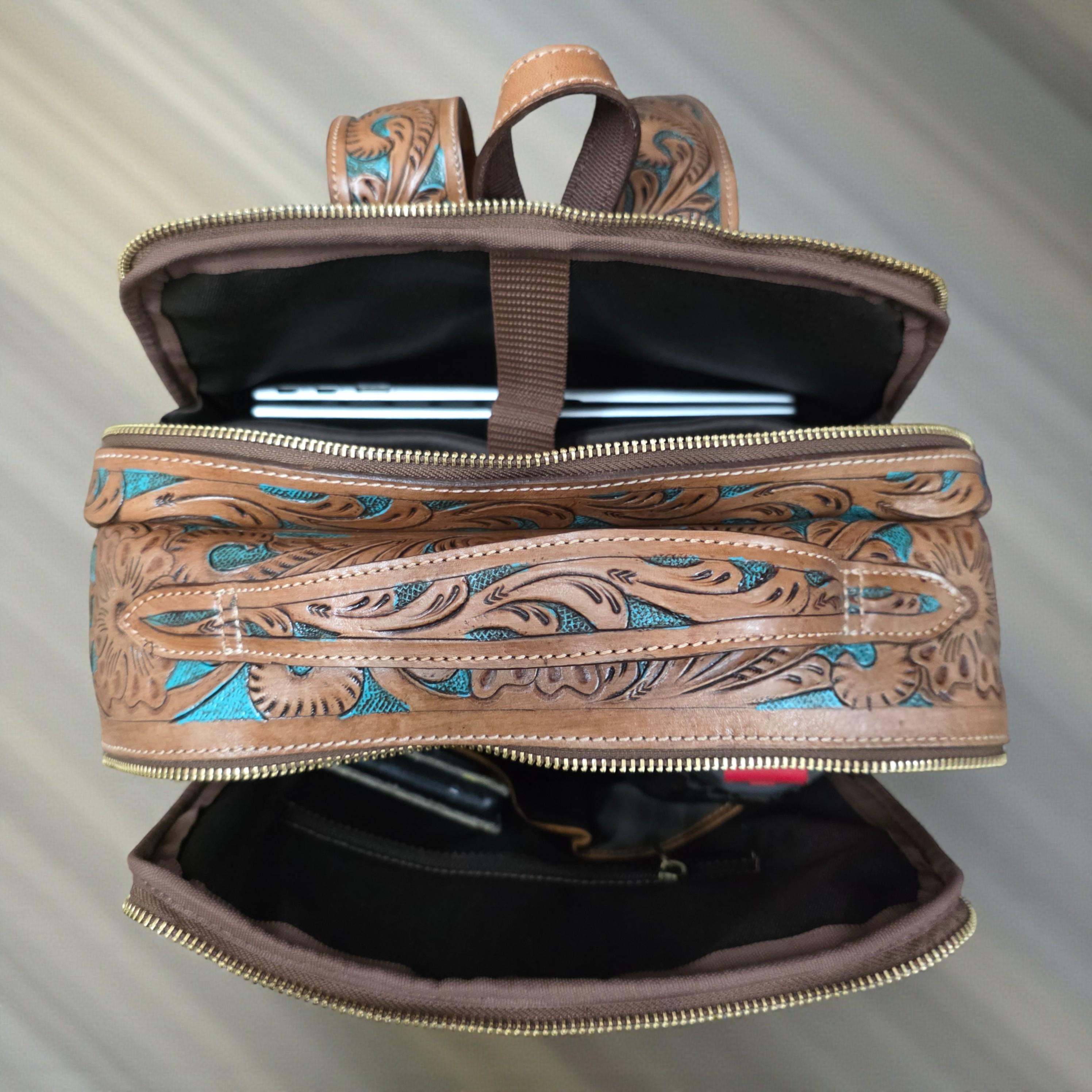 Western Floral Tooled Leather Backpack Laptop Travel Bag Adjustable Straps Boho Amazon.com: Montana West Wrangler Backpack Purse for Women  main image 4