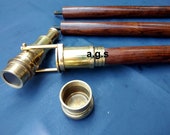 Vintage Brass Telescope Handle Walking stick cane nautical Handmade victorian wooden walking stick