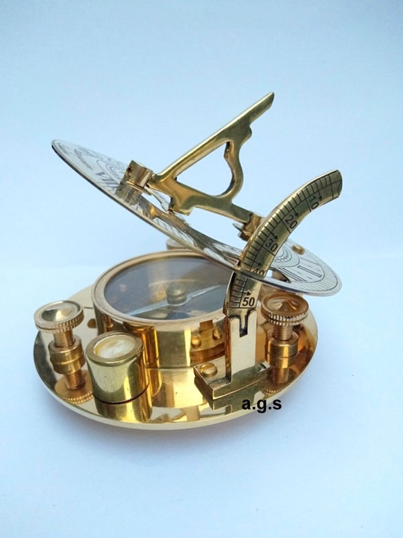 NAUTICAL HAND-MADE SOLID BRASS WORKING 3 INCHES SUNDIAL COMPASS MARINE GIFT