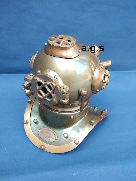Diving Helmets Antiques Antique Brass Scuba Mini Diving Divers Helmet