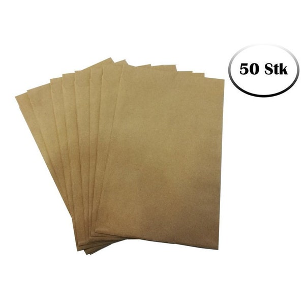 50 Papiertüten braun, Kraftpapiertüten, Gechenktütchen