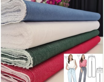 Stretch Jeans/ sew jeans trousers/ jeans jacket/ by fabric/Denim fabric/jeans fabric/ cotton fabrci/Melange jeans