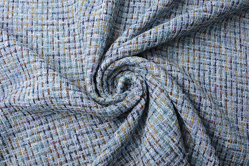 Bouclé Fabric/ Fabric for Sewing /light Blue Boucle / Fabrics Etsy UK