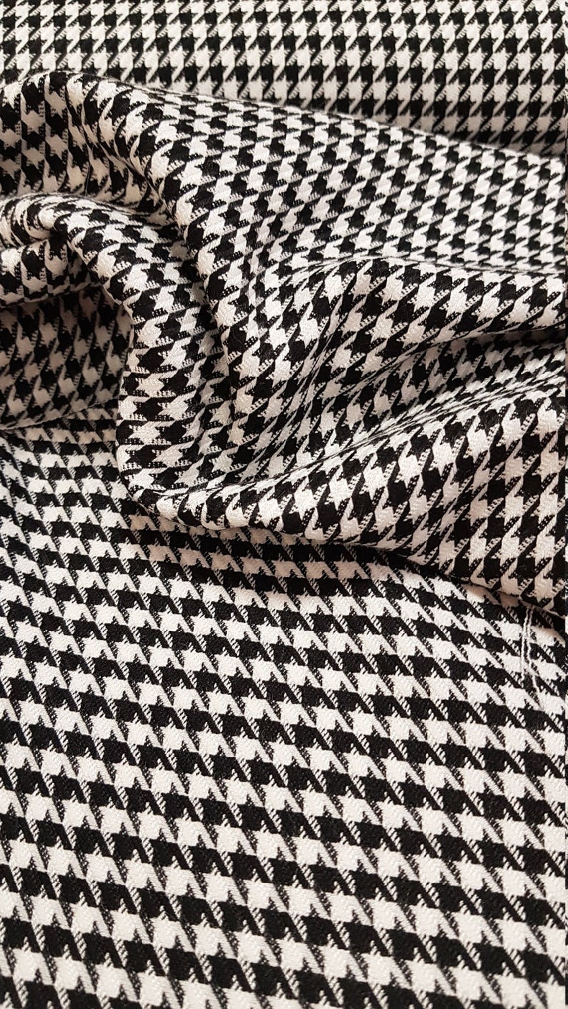 Houndstooth Fabric/ Black and White Check/ Fabric By/ Fabric Etsy