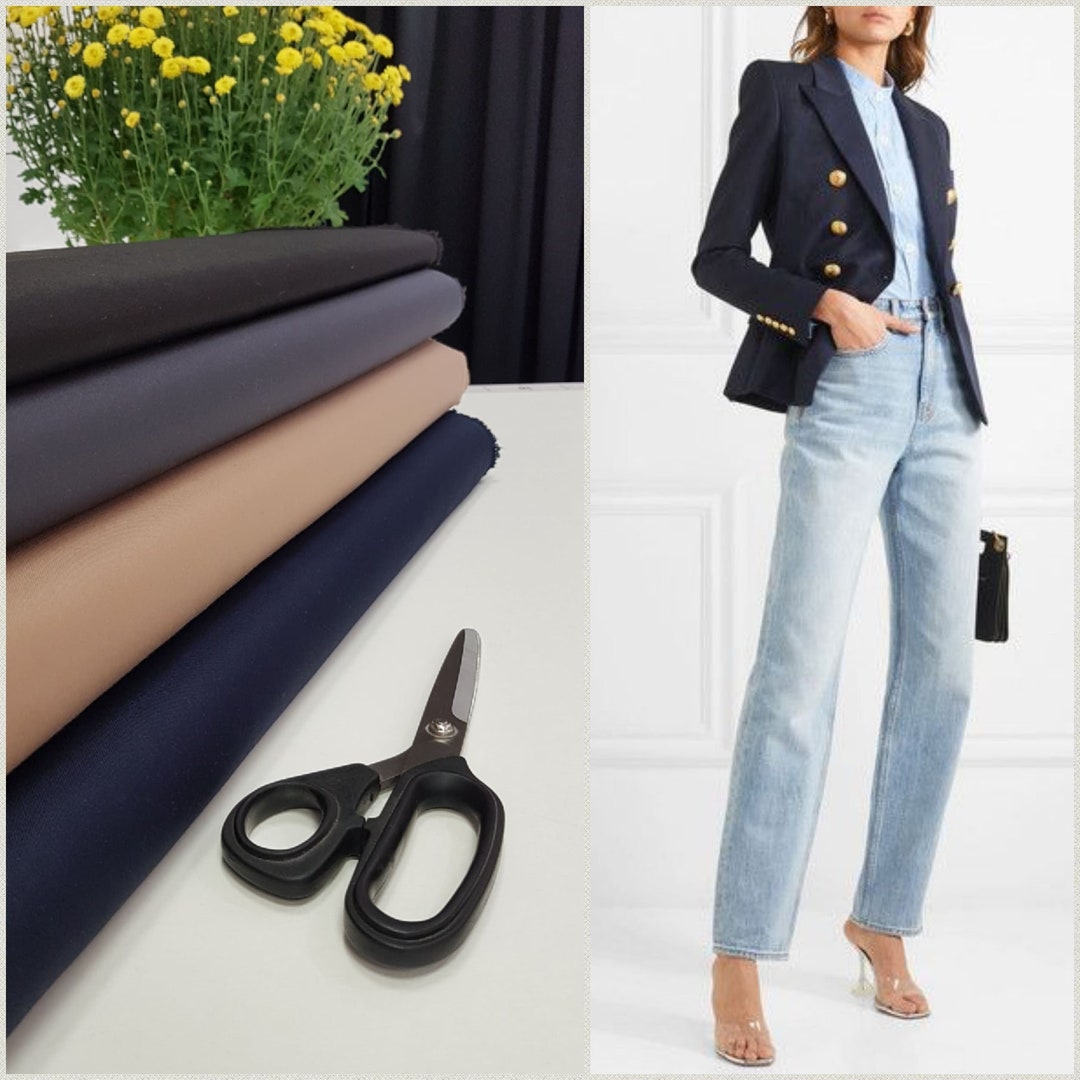 Fabric for Blazers With a Matte Sheen and Elastane/on Touch Like Wool