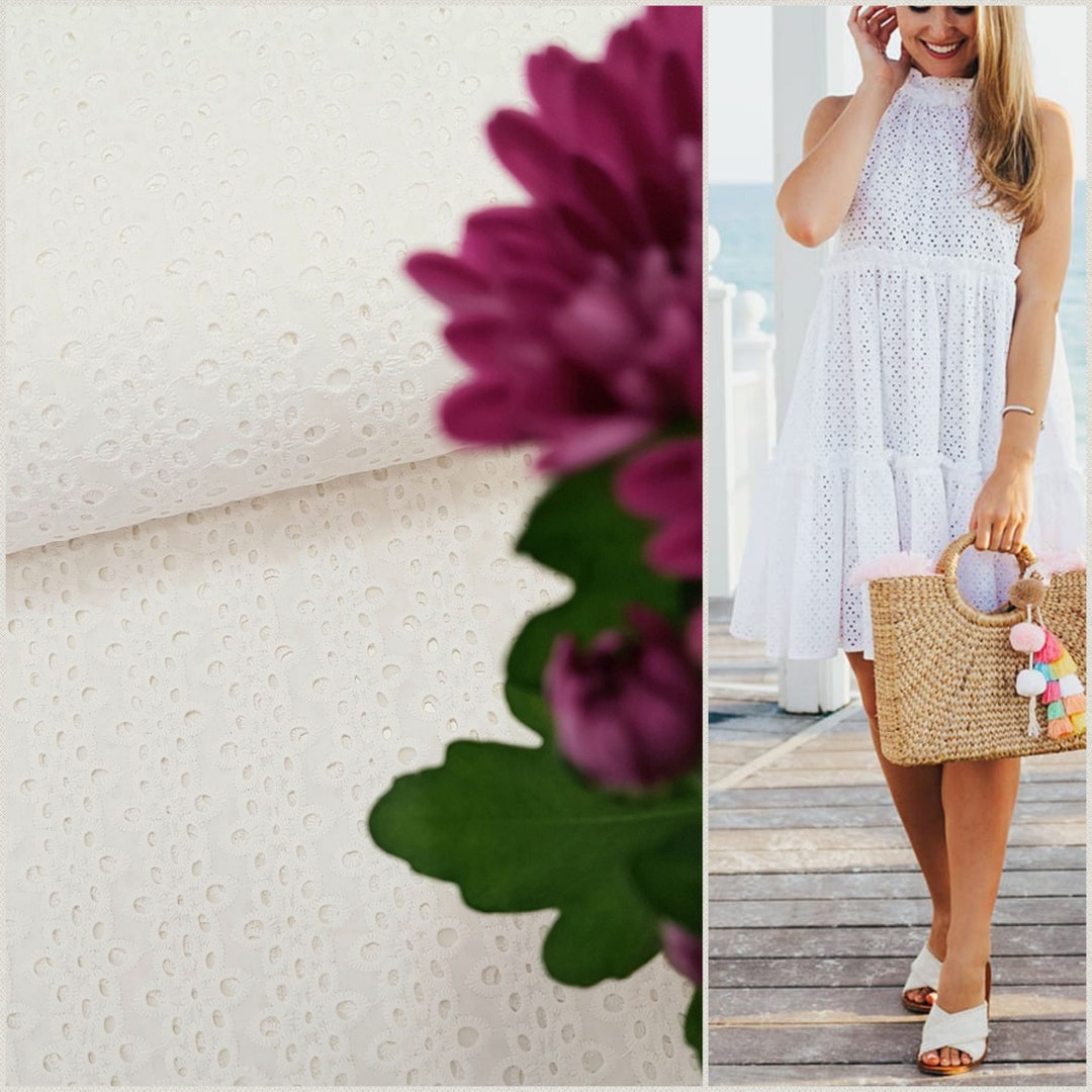 Embroidery Cotton/ Fabric for Sewing Summer Dress/thin Cotton/ Etsy UK