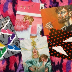 Verschiedene Spaß Bunte Eklektische Postkarten Kunstdrucke