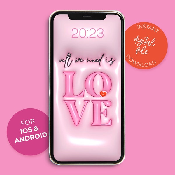 3D Love Phone Wallpaper, 3D inflated, Lock Screen, Wallpaper for IOS & Android