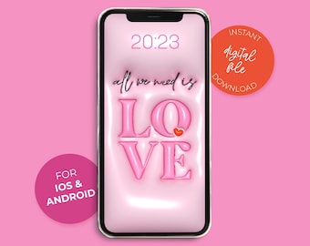 3D Love Phone Wallpaper, 3D inflated, Lock Screen, Wallpaper for IOS & Android