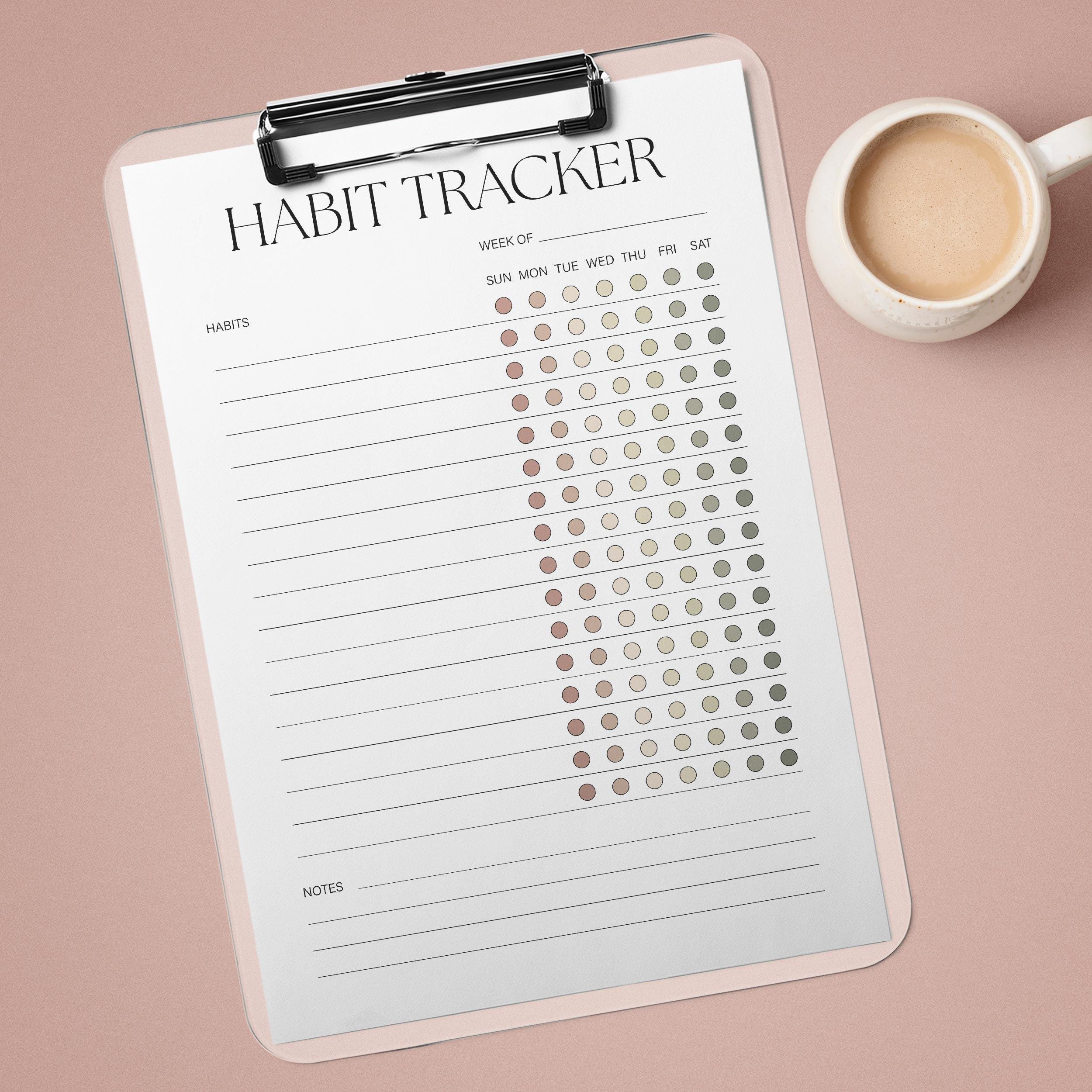 Printable Habit Tracker Digital Weekly Routine Checklist Planner Insert ...
