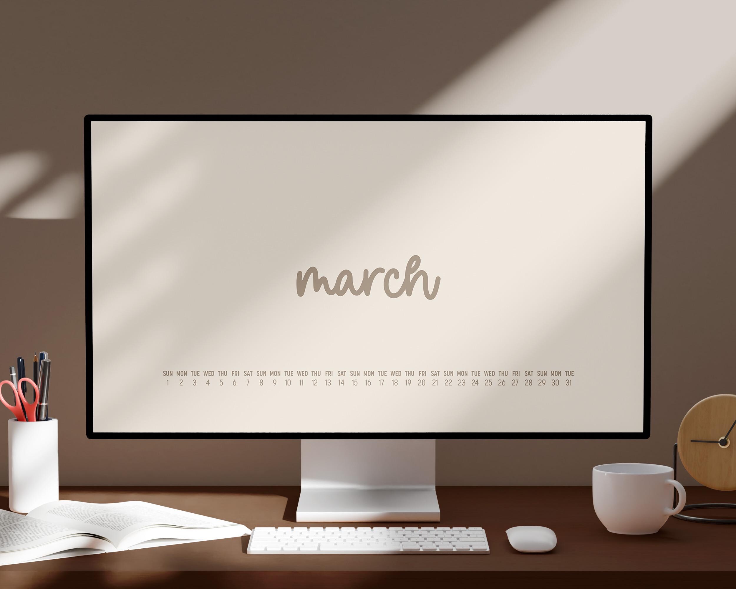 2026 Desktop Wallpapers, Monthly Calendar Backgrounds, Cozy Lock ...