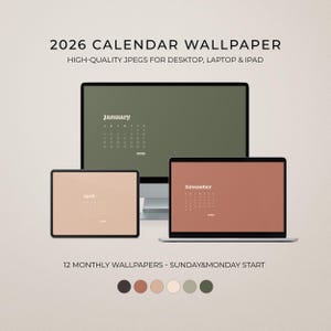 2026 Monthly Desktop Wallpapers, Kalender Hintergründe, 2026 Lock Screens