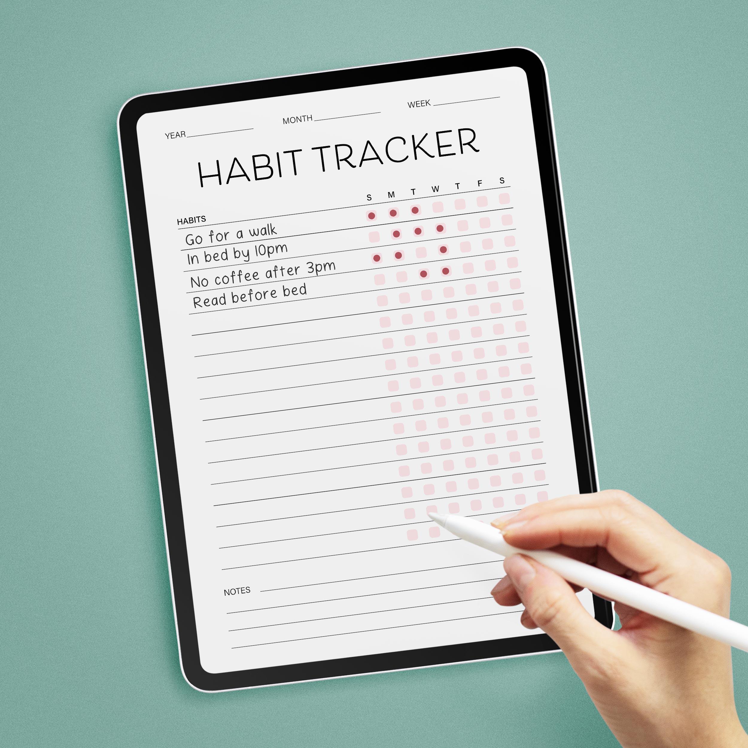 Weekly Habit Tracker Printable, Editable Routine Log (digital ...