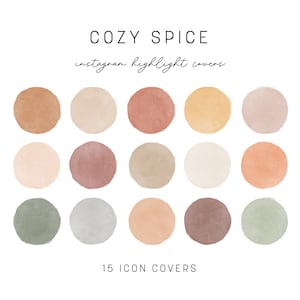 Cozy Instagram Highlight Covers Watercolor IG Story Icons Aesthetic Neutral Highlight Buttons