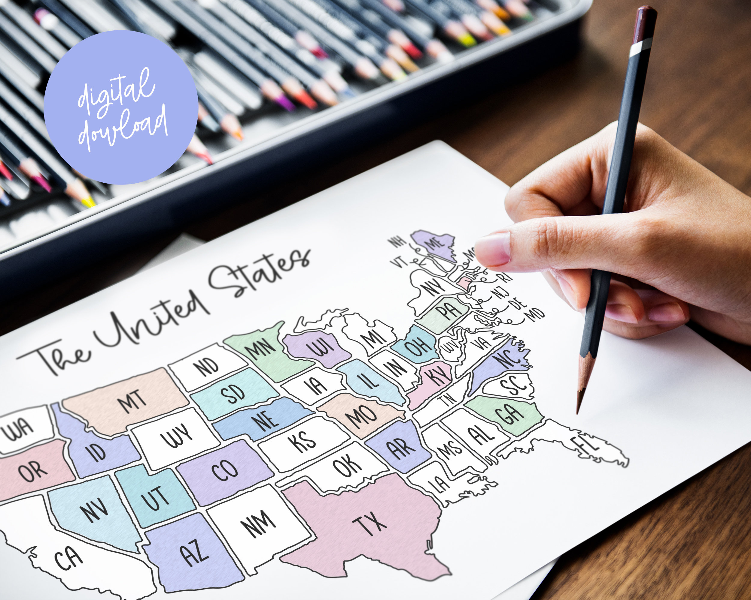 The United States Map Printable - Il Fullxfull.4739379001 Gd04 