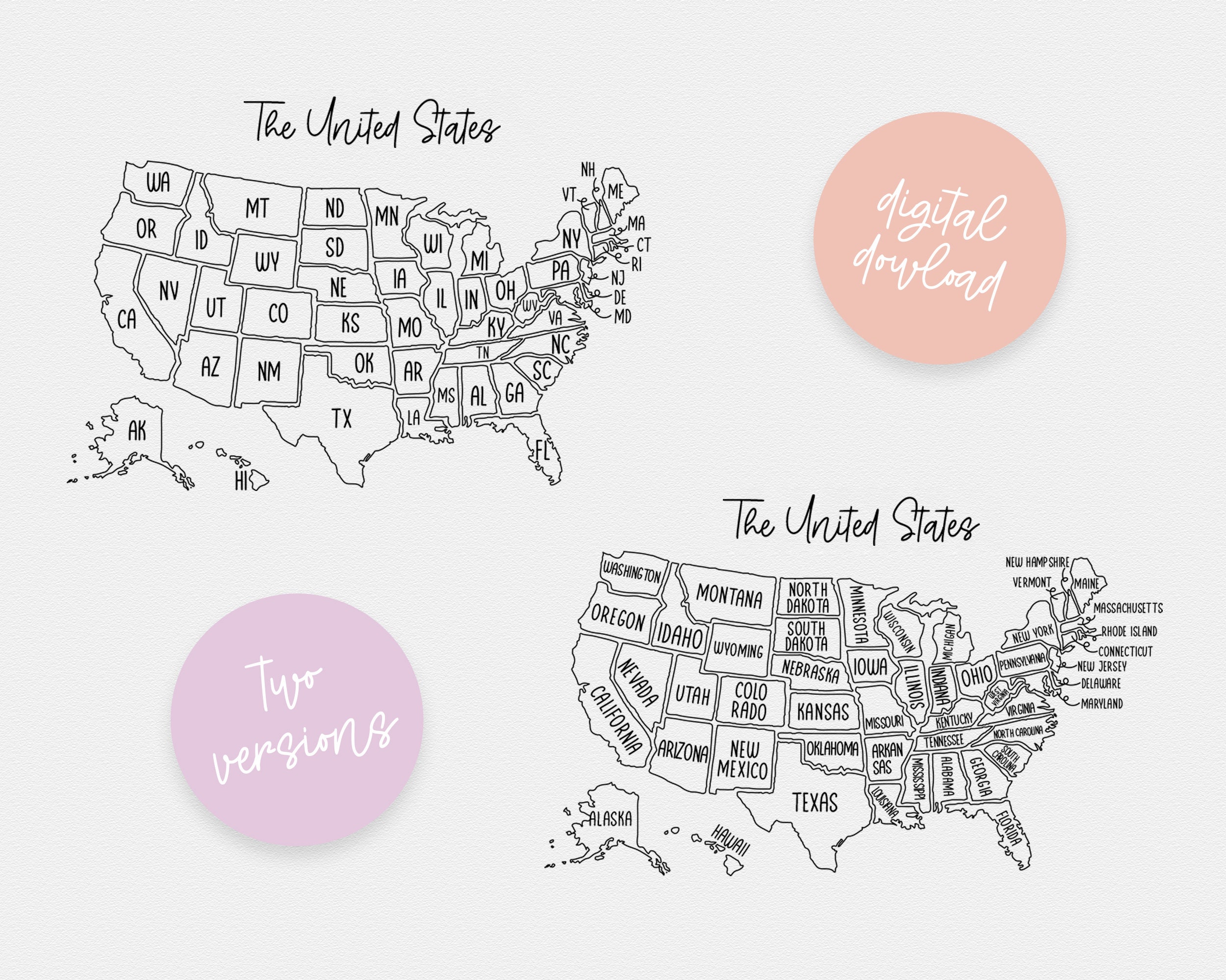 The United States Map Printable - Il Fullxfull.4691156270 Gzju 