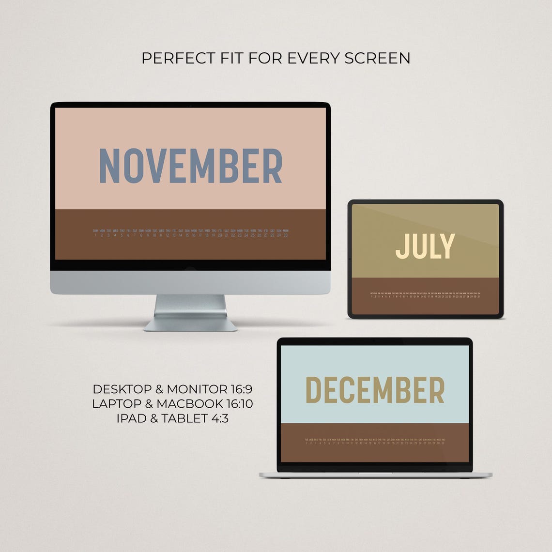 2026 Monthly Desktop Wallpaper Organizer, Minimal Neutral Background ...