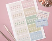 Printable 2026 Habit & Goal Punch Cards, Blank Goal Tracker, Self Care PDF