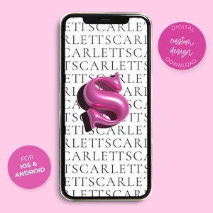 Papel de parede personalizado para celular 3D, iPhone inflado, nome personalizado, tela de bloqueio para celular, papel de parede 3D em alta