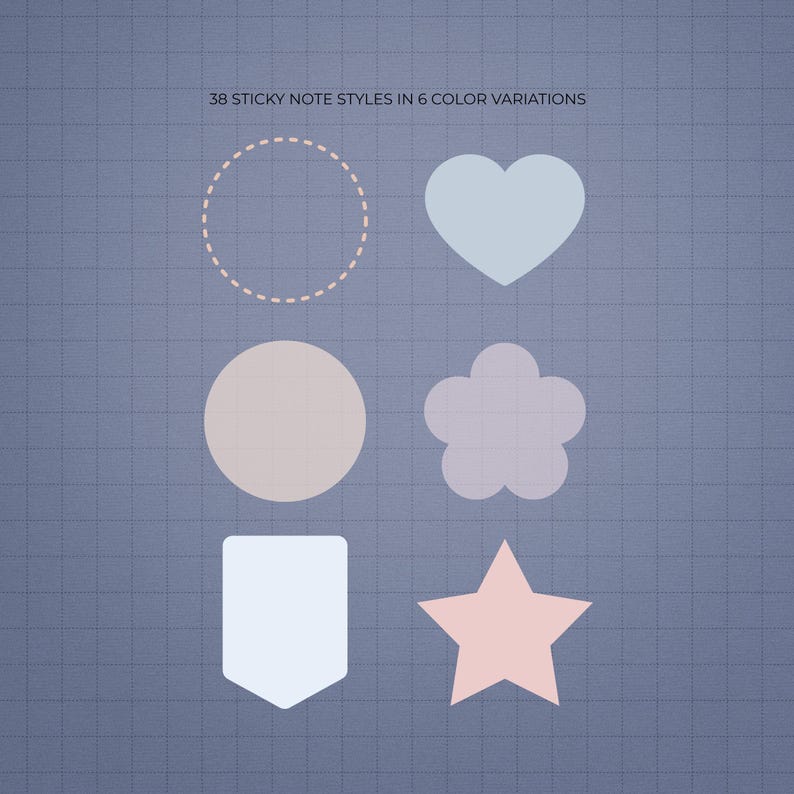 Digital Sticky Notes, Transparent and Solid Stickers, 228 Pngs ...