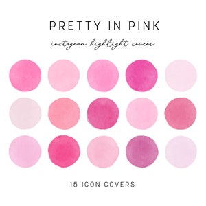 Instagram Highlight Covers Rosa Aquarell Kreise Ästhetische IG Story Highlight Icons