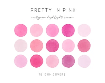 Pink Watercolor Instagram Highlight Covers (Digital Download)