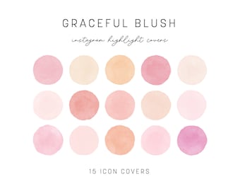 Instagram Highlight Covers Blush Aquarelle IG Story Icônes Boutons de surbrillance esthétiques